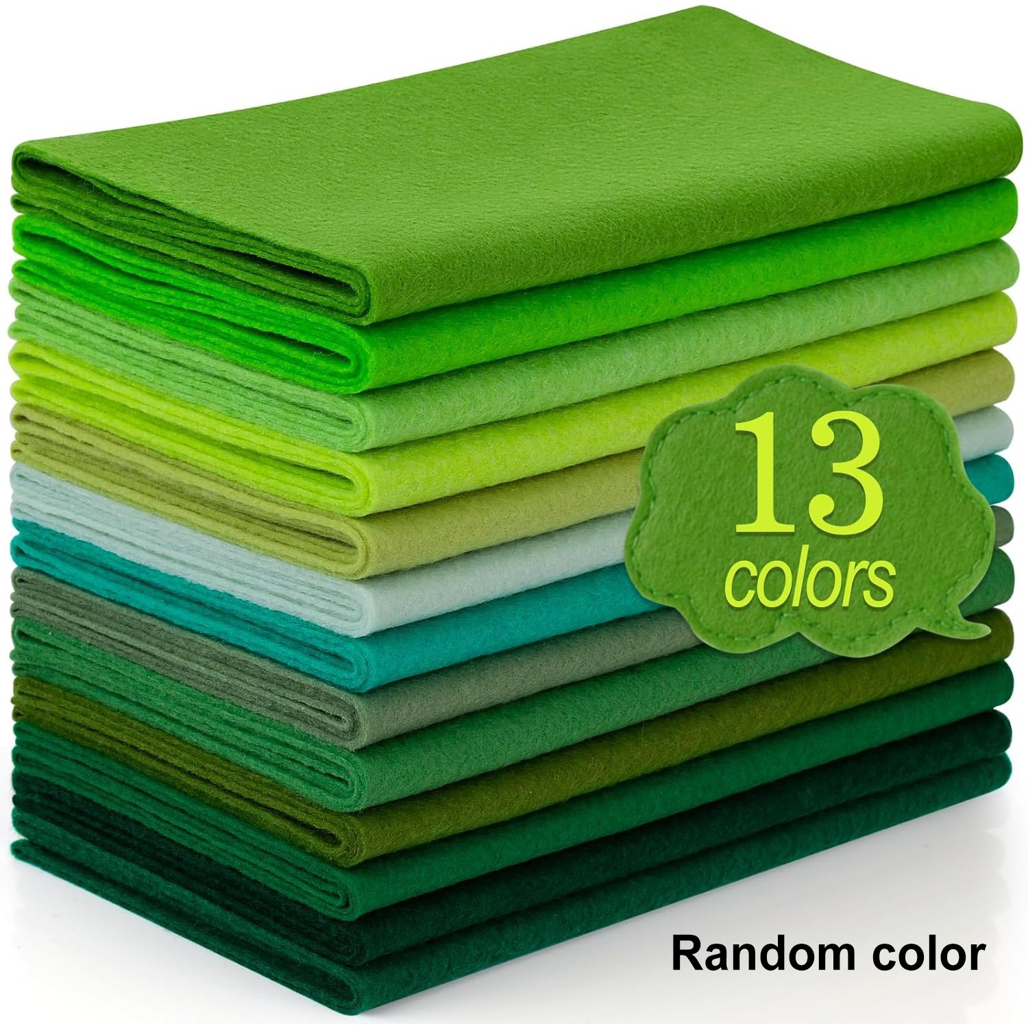 Image of 13-roll Pack 8"x35" Large Sheets Of Soft Felt Fabric - 1mm Thick Pre-cut Non- Felt For Diy Crafts, Sewing, , Scrapbooking - Pastel & Assorted Green Colors, For Flannel Boards