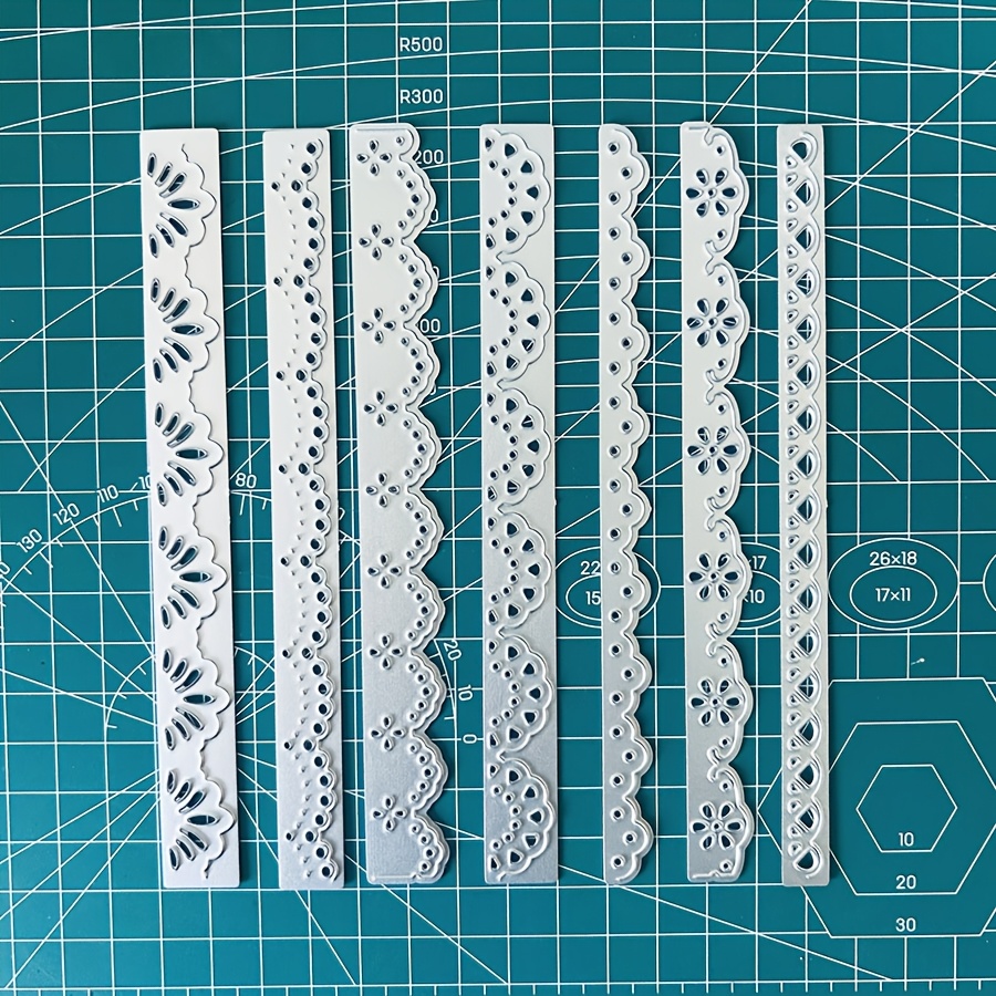 TEMU Set Of 7 Lace Border Metal Carbon Steel Cutting Dies For Paper Crafting And Embossing