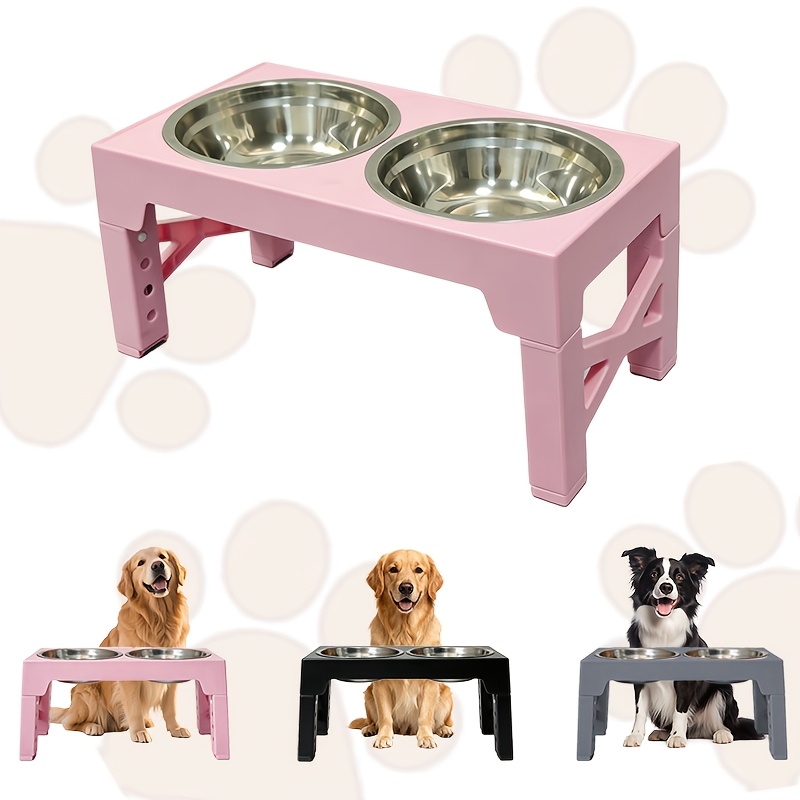 stainless steel raised dog bowls sold on Temu United States