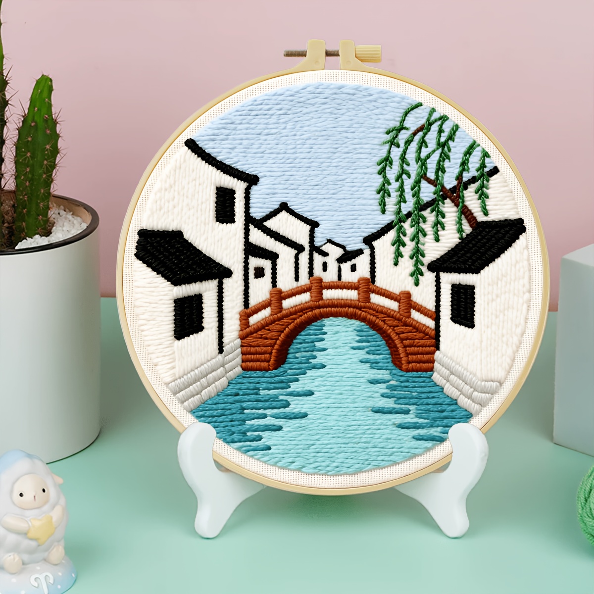 Punch Needle Embroidery Kit with 20x20cm Design