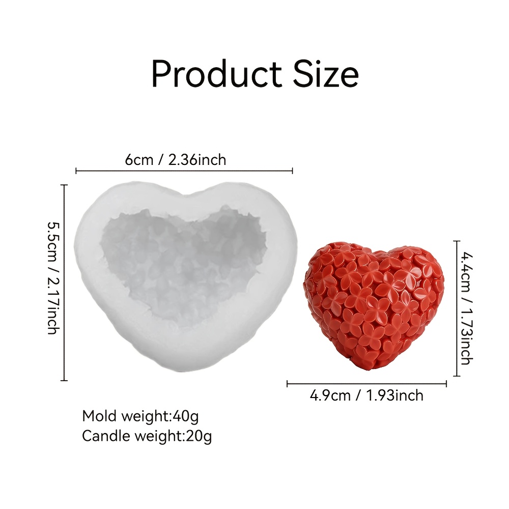 Heart-shaped Floral Scented Candle Mold Diy Valentine's Day Flower Ball Silicone Mold
