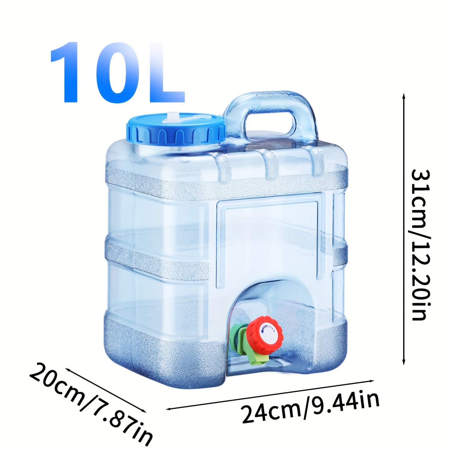 Image of Portable Water Jug With Faucet | 0.79-7.39 Gal Lightweight Pc Water Container | Leak-proof Outdoor Camping Essential For Hiking, Road Trips | Labor Day & Day Ready (blue)