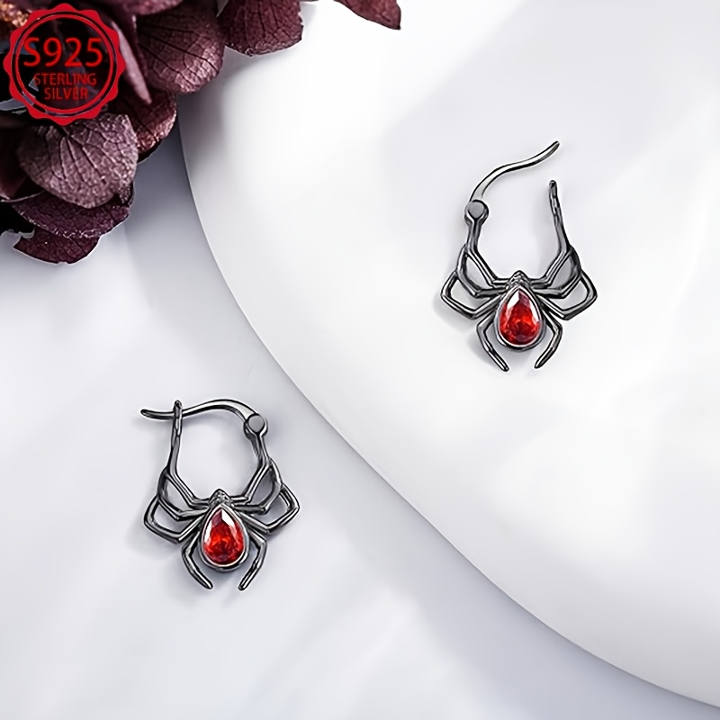 S925 Sterling Silver Spider Ear Cuffs — Punk Style Earrings