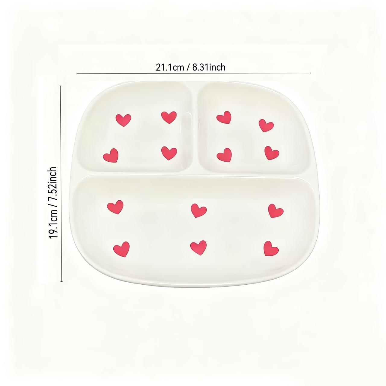 Image of 1pc Of White Heart-shaped Ceramic Serving Plate, Small Plate, Dessert Salad Plate, Suitable For Cake, Snacks, Ice Cream, , Microwave, Oven, And Dishwasher Safe