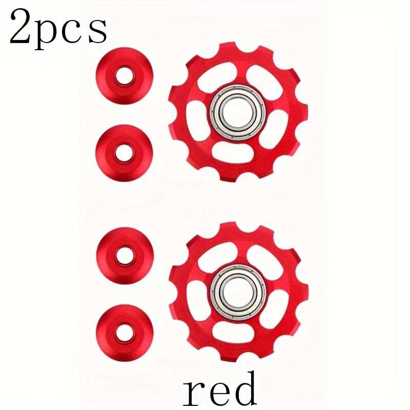 2pcs Derailleur Pulley, Aluminum Alloy 11t Cnc Derailleur Pulley Set Cycling Parts
