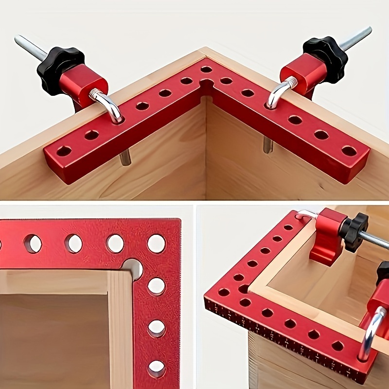 aluminum angle clamps set 90 degree precision positioning corner clamp tools for woodworking carpenter square picture frames boxes cabinets drawers durable metal construction non electric hand tool no battery needed pack of 1 details 0