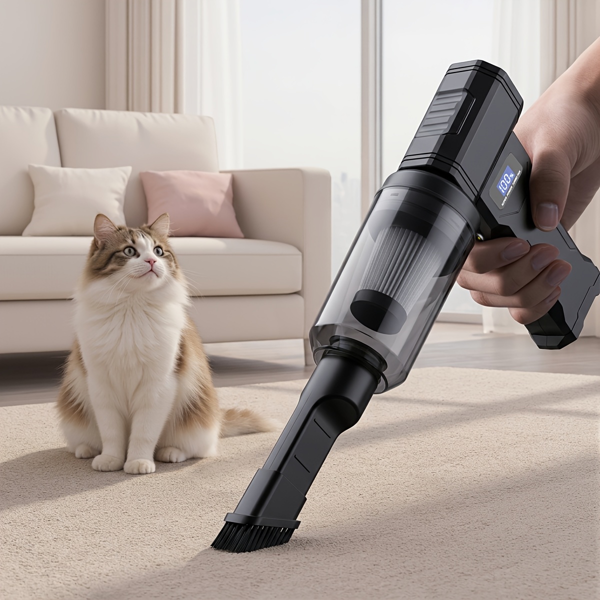TEMU 150000 Rpm Wireless Handheld Vacuum Cleaner | Type-c Charging, 4-speed Adjustable Wind Speed, Wireless Handheld Vacuum Cleaner, Home Vacuum