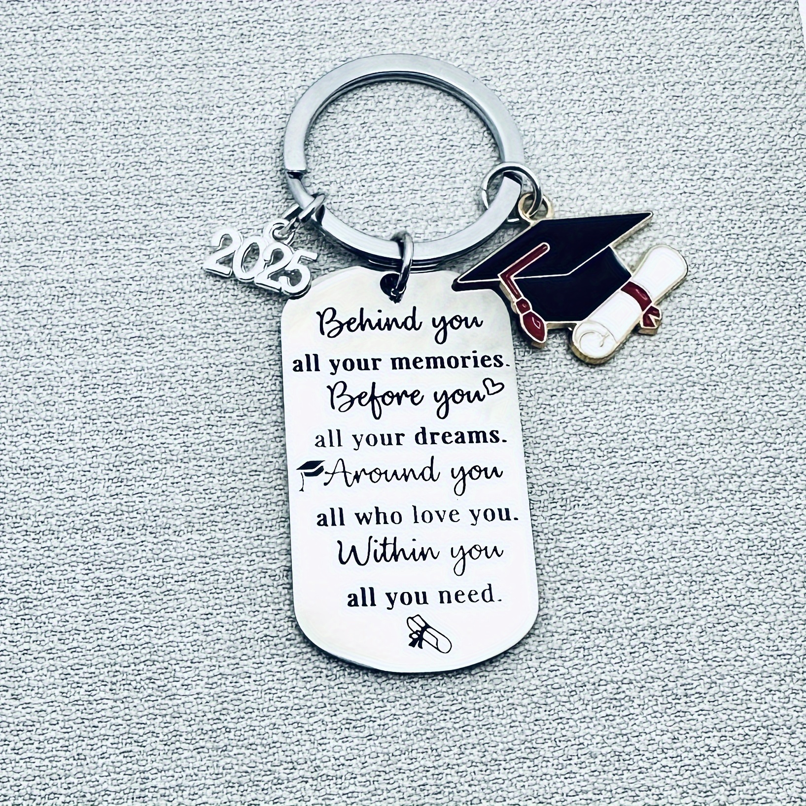 

Graduation Keychain - Perfect Gift For , & Senior Students - Stainless Steel, Rectangular Shape, Graduation Gifts For Students