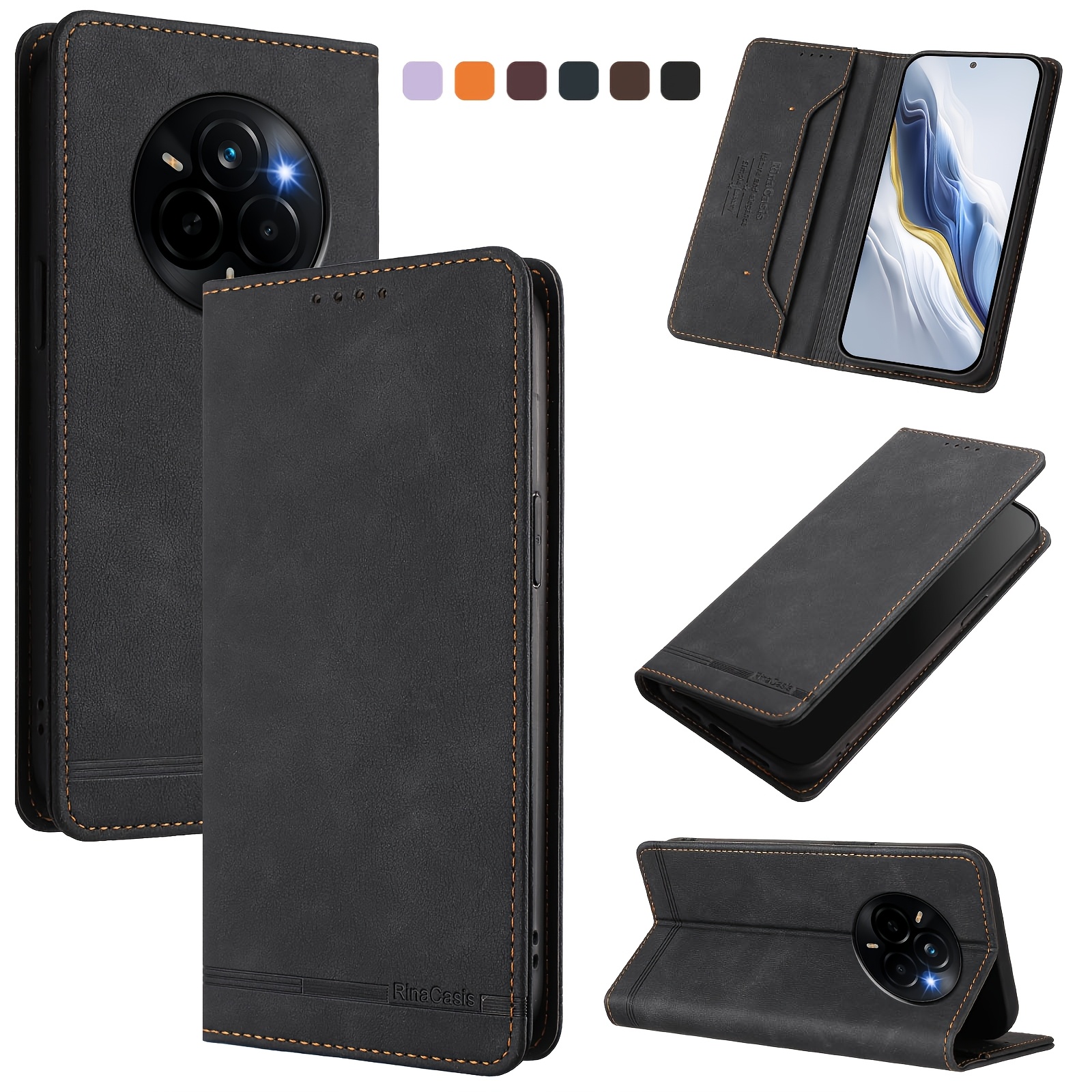 TEMU Phone Case - Flip Wallet Case For Oppo Realme Narzo 80 Pro/compatible For Oppo Realme 14 Pro 5g, With Anti-theft Swipe Protection, With Card