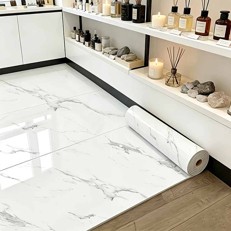 Image of Thick Stone-look Pvc Renovation Roll, Tool With A Thickened Foam Structure That Enhances And Durability. Features Clear And Delicate Marble Patterns With Strong Decorative , Repairing Floor