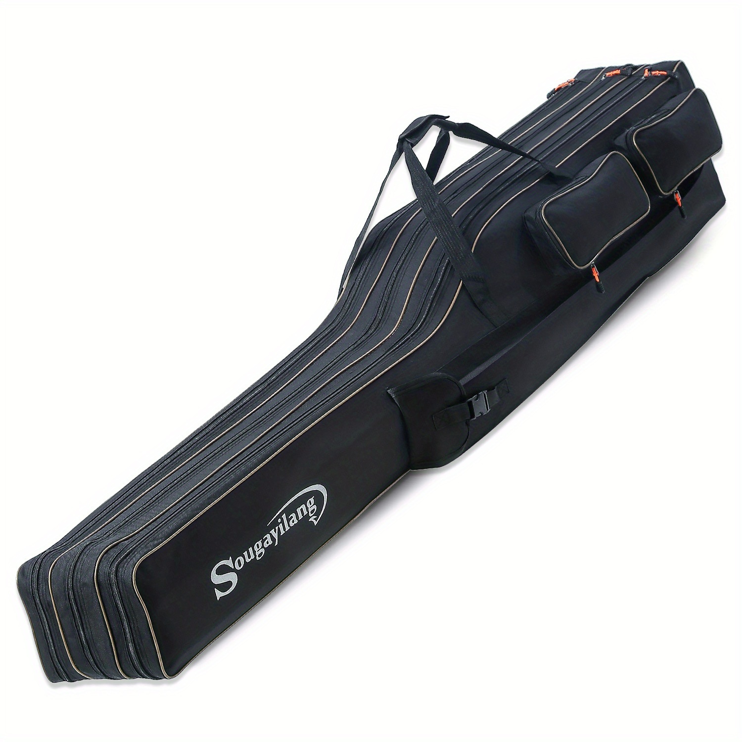 Image of Sougayilang 1pc Fishing Rod Case, 165cm/64.96in Portable Folding Fishing Rod Bag, Fishing Pole Reel Storage Bag, Fishing Gears Organizer