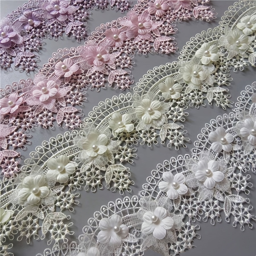 item picture 7cm wide grape   pearl lace trim with embroidered knit   multicolor suitable for wedding dresses diy crafts doll skirts umbrella decorations beginner sewing projects ribbon for bridal gift wrapping  