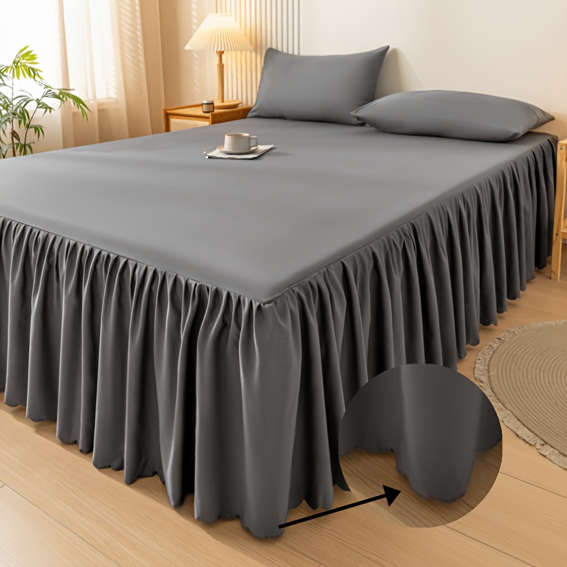 TEMU 1pc Elastic Perfect Bed Cover With Lace, Breathable And Beautiful Bed Skirt, Improves , Skin-friendly And Soft, Machine Washable, Suitable For ,