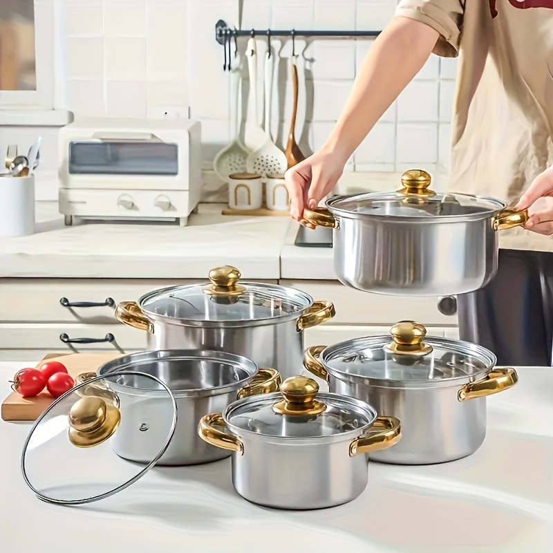 heavy duty non stick stainless steel pot set utensils - Temu Cyprus