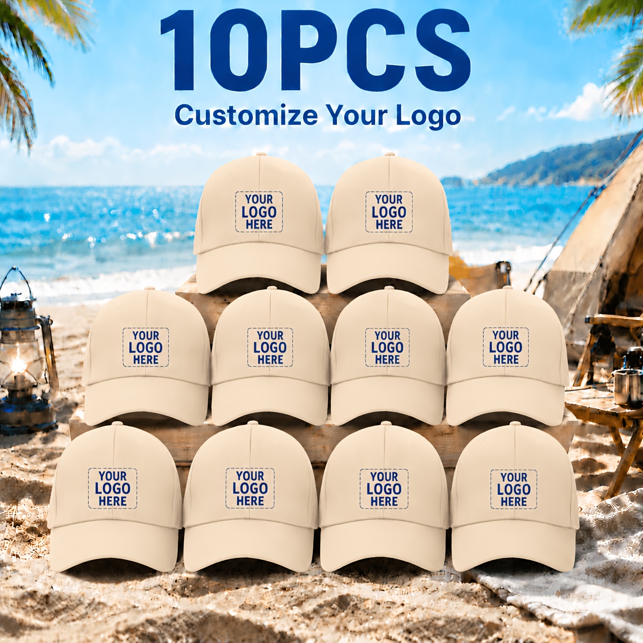10pcs Custom Printed Adjustable Baseball Caps for Personalization