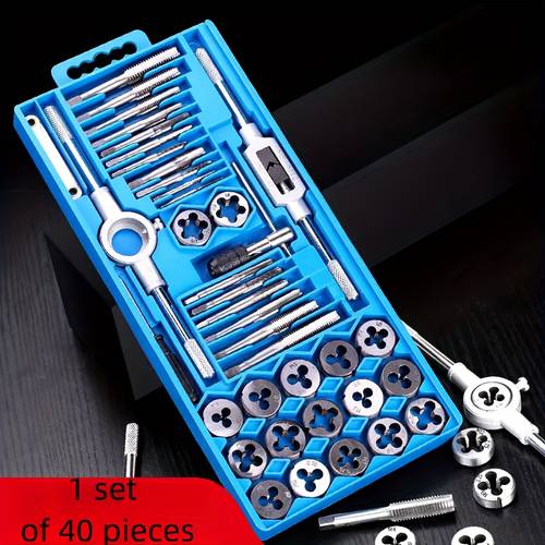 40pcs promaster metric tap set m12 high hardness durable metal tap and die tool kit with wrench no electricity needed essential hardware tools