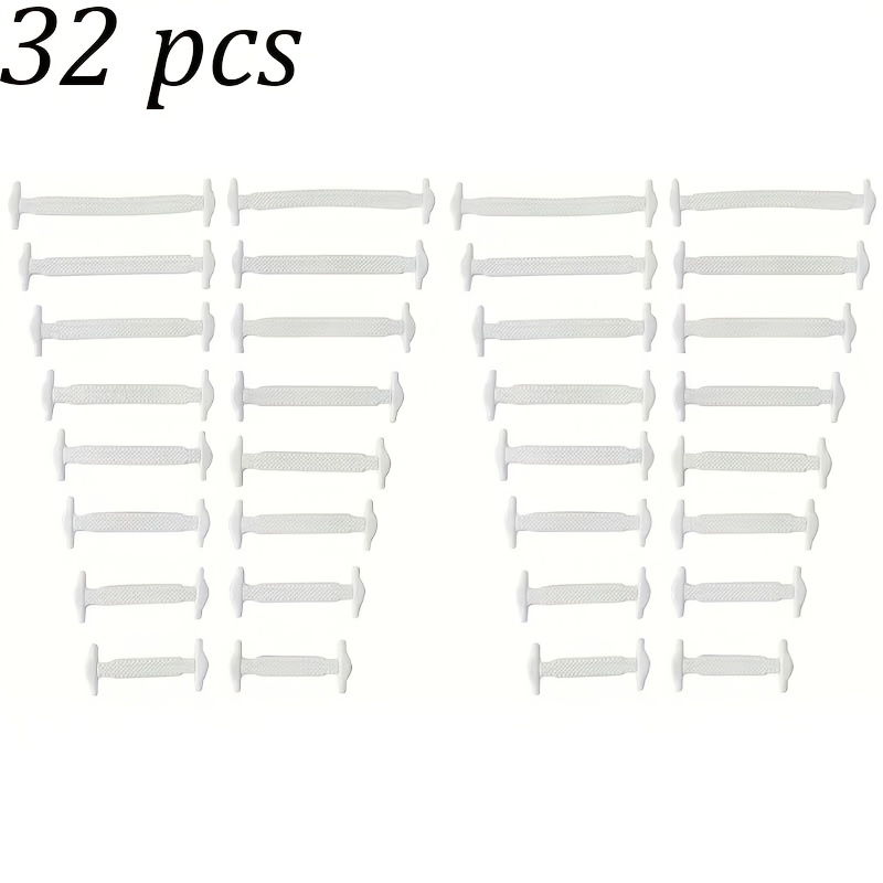 TEMU 32-pack No-tie Elastic Shoelaces, Suitable For Sneakers And Casual Shoes, Durable, Comfortable, And Easy To Clean, Ideal For Daily Wear In