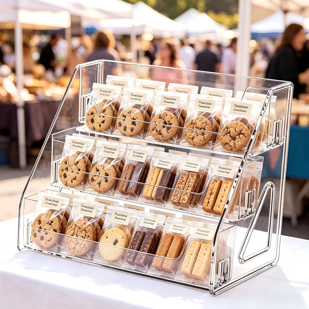 Transparent Acrylic Stackable Display Stand for Snacks