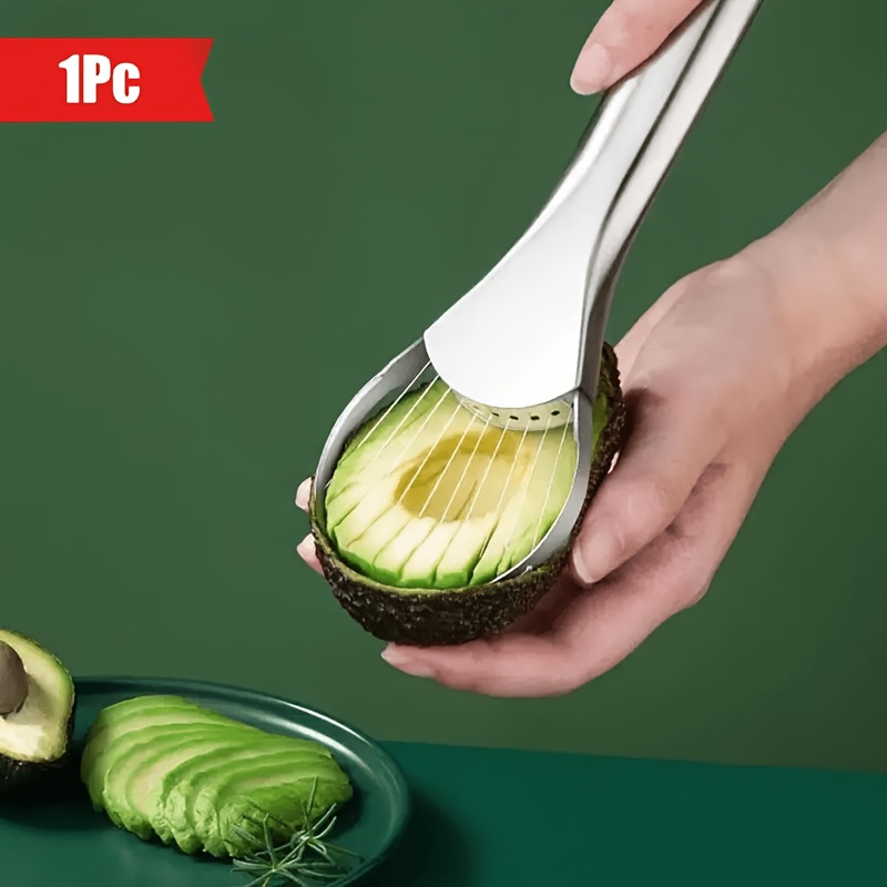 E-shop 1 Stück 2-in-1 Avocado-: Einfaches Schälen, Entkernen Schneiden von -Avocados mit Edelstahlkonstruktion, Outdoor-Küchenutensilien, Essenzielles