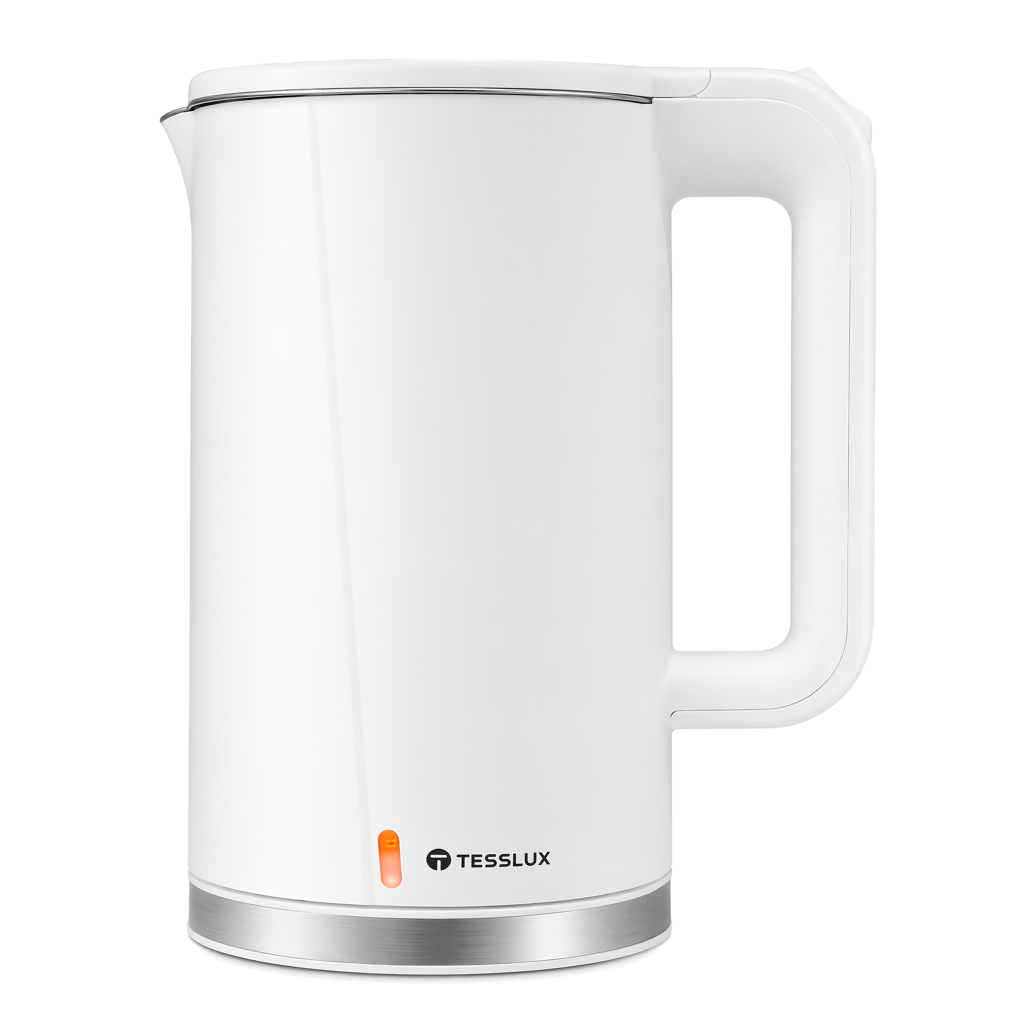 TEMU Tesslux 1.7l Electric Kettle 1500w, Food-grade 304 Stainless Steel Inner, Auto Shut-off, Boil-, Orange Indicator Light, Open Lid, 360° Rotatable