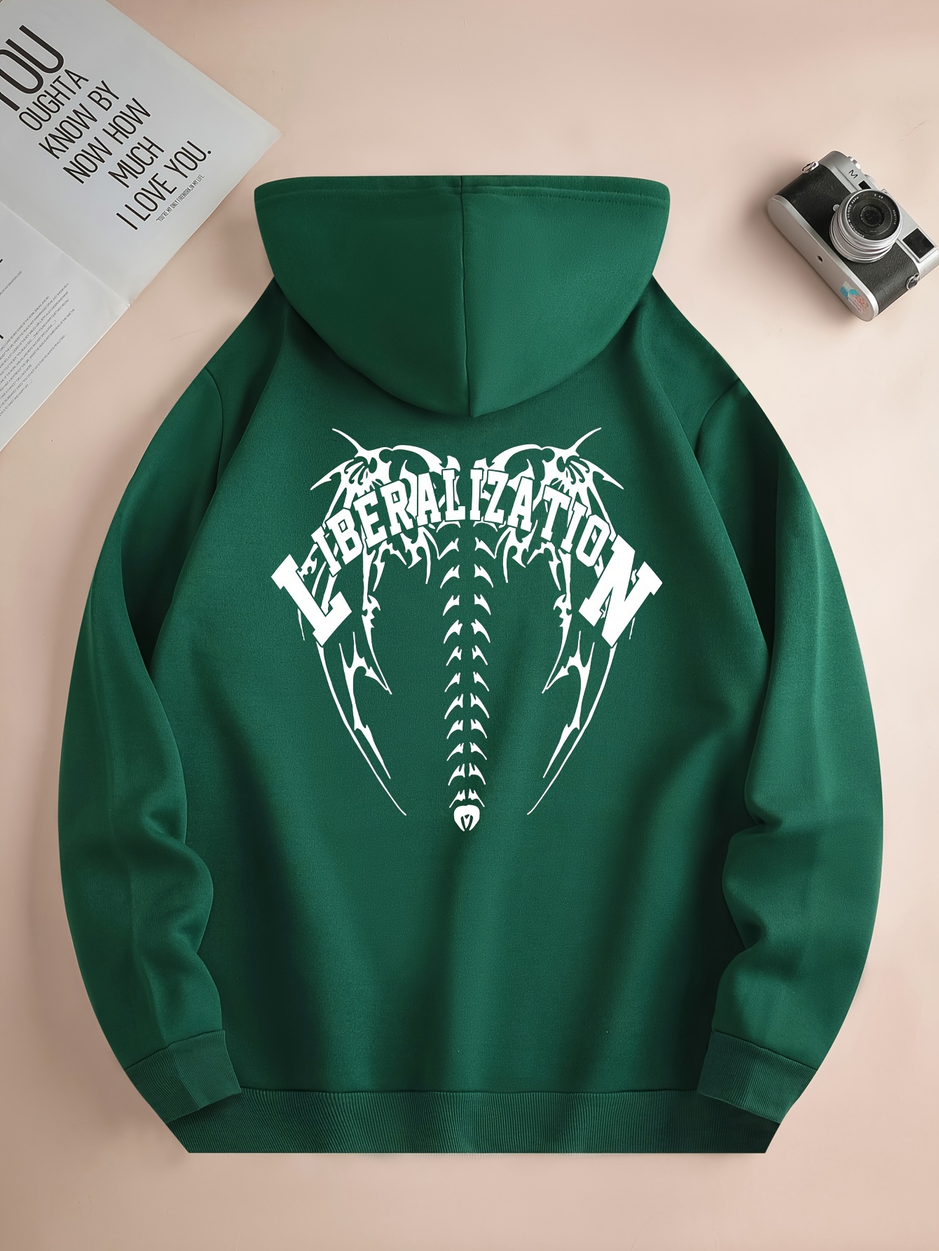 men's edgy black hooded sweatshirt 