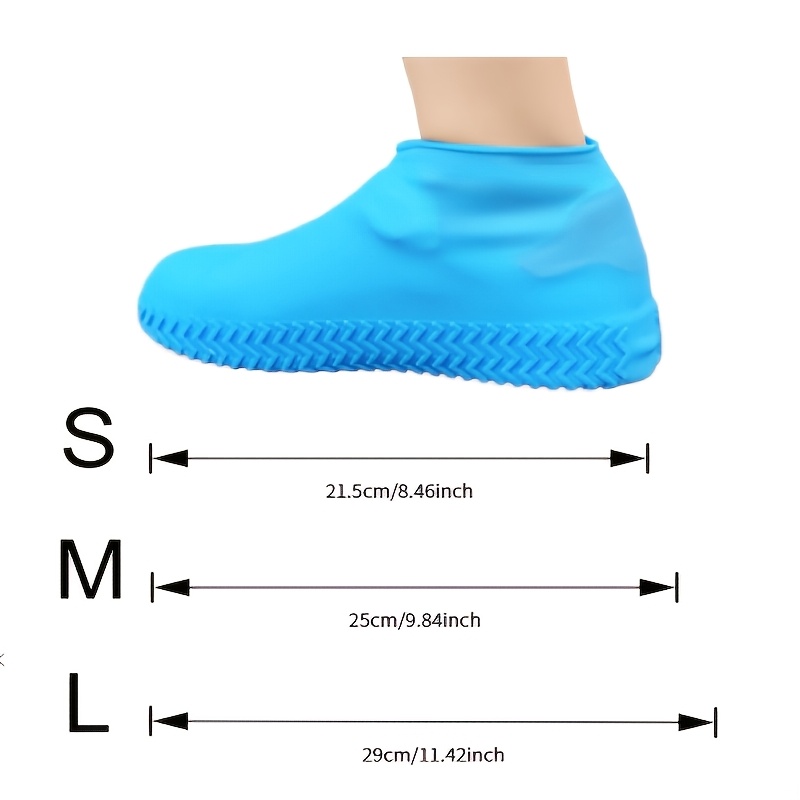 TEMU 【1足】ブルー 厚手 シリコン 防水 防汚 シューズカバー、靴を保護するのに最適、、雨の日、雪の日など様々な天候に対応