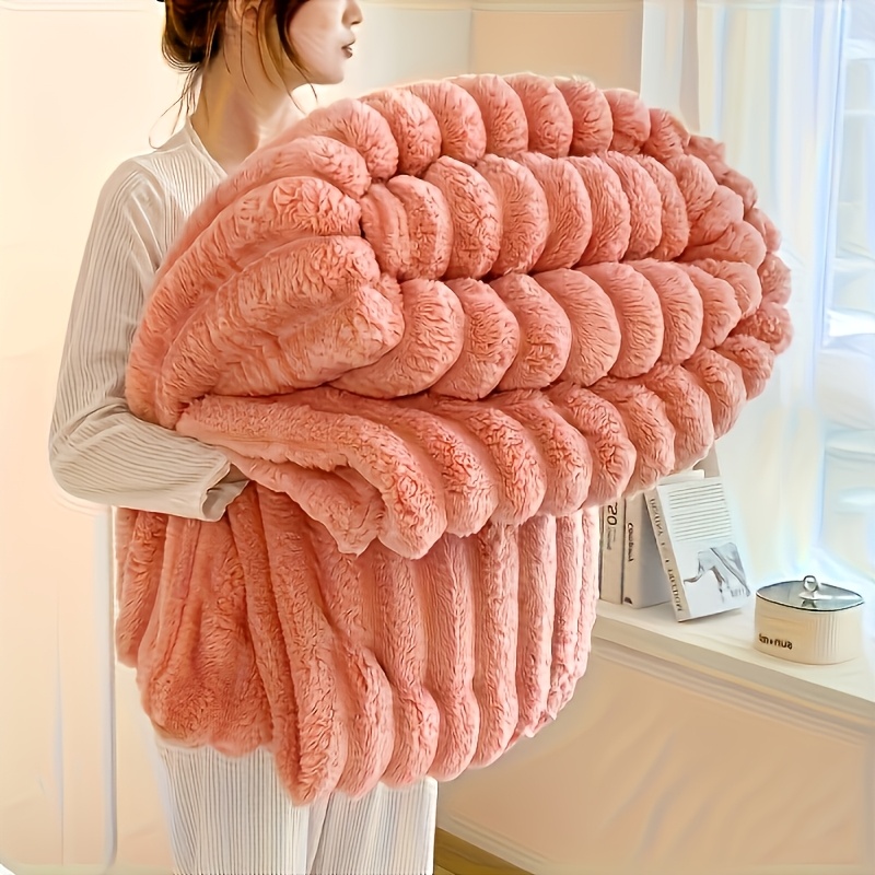 Striped Luxury Bed Blanket, Soft and Comfortable