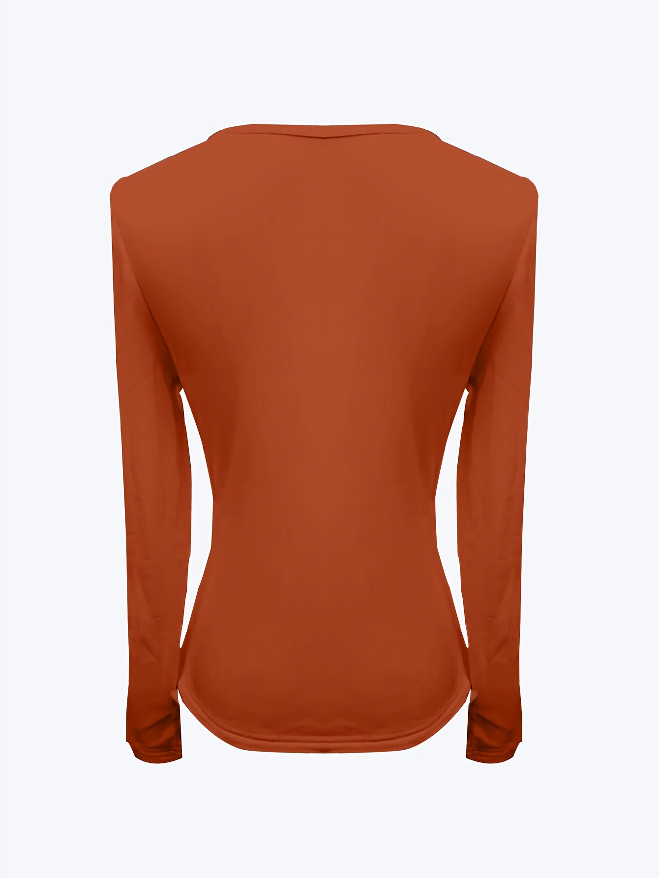 1pc Women'S Long Sleeve Thermal Lined T-Shirt, 95% Polyester 5% Elastane, Crew Neck, Solid Color, Knit Fabric, Regular Length, Suitable for All Seasons