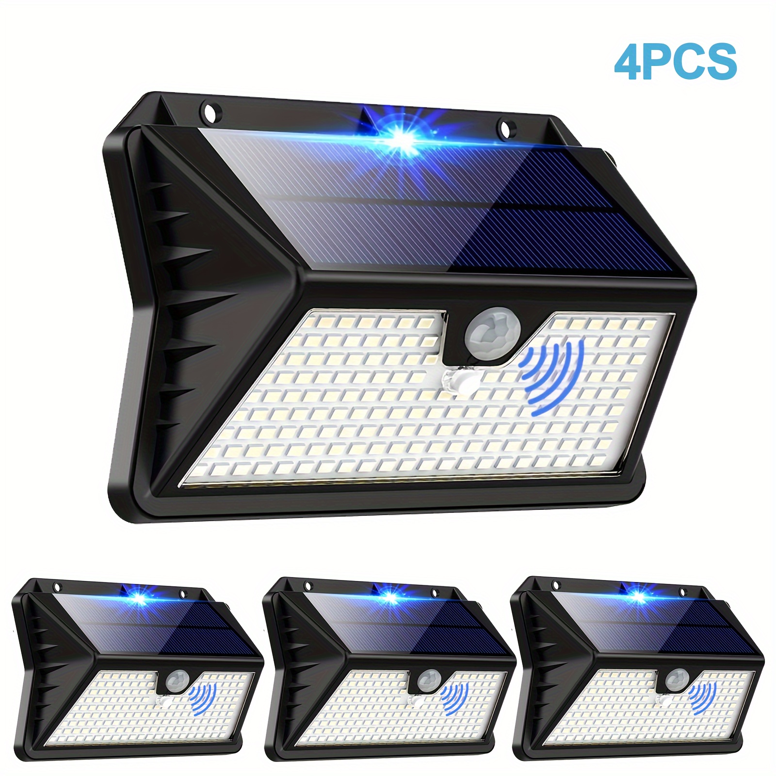 TEMU 185led Outdoor Solar Light With Motion Sensor, Ip65, 3 Modes Outdoor Solar Light Outdoor Wall Light, Suitable For Wall Lights, Garden, Patio,
