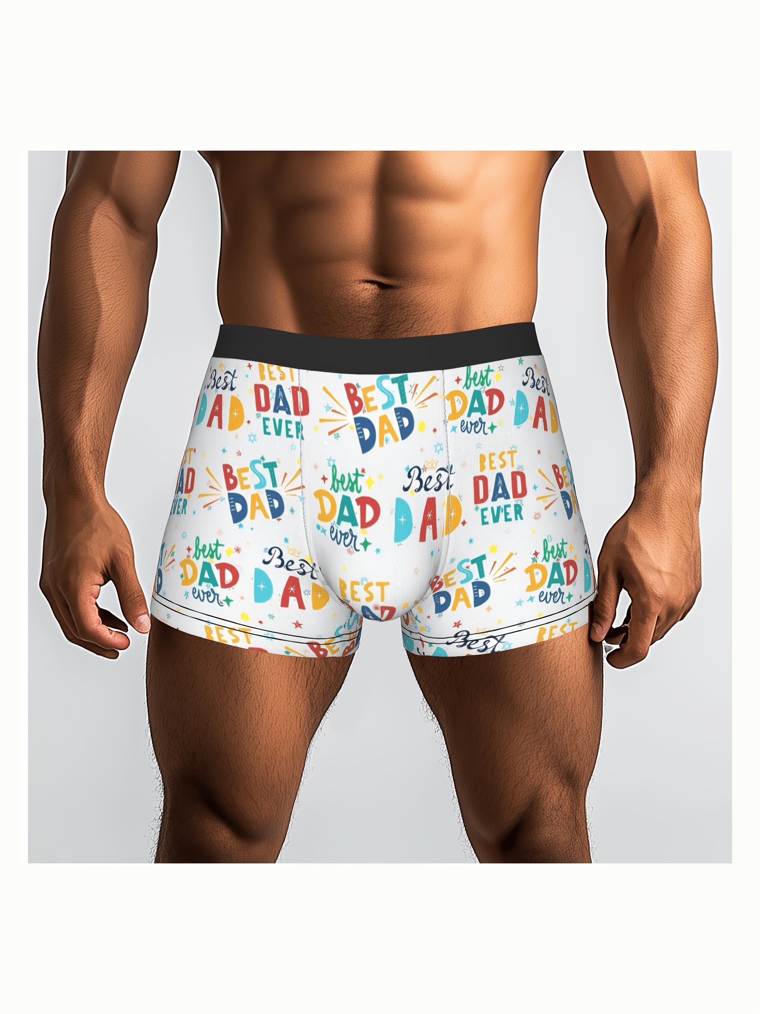 1pc fathers day best dad ever seamless pattern underpants homme panties male underwear   shorts boxer briefs