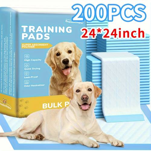 400pcs dog and puppy urine pad leak proof and quick drying design bedpan training standard water absorption regular size 23 62 62 inches 100pcs blue and white