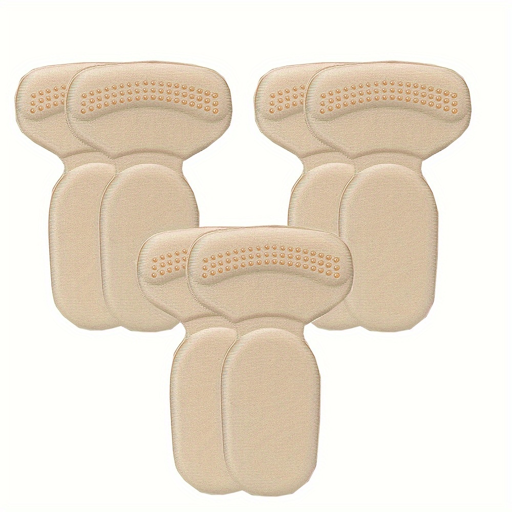 TEMU 3pairs T-shape Heel Cushion Inserts, Sponge Heel Sticker Pads For High Heels, Comfort Non-slip Shoe Inserts, Heel Protector And Sizing Adjuster For Women's Shoes