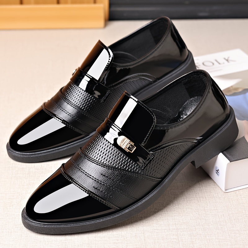 

Oxford Slip-on Shoes Pu Leather Round Toe Dress Loafers For Business Casual Breathable Lightweight Pvc Sole - No Lining Eva Insole Outdoor Walking Hiking Shoes