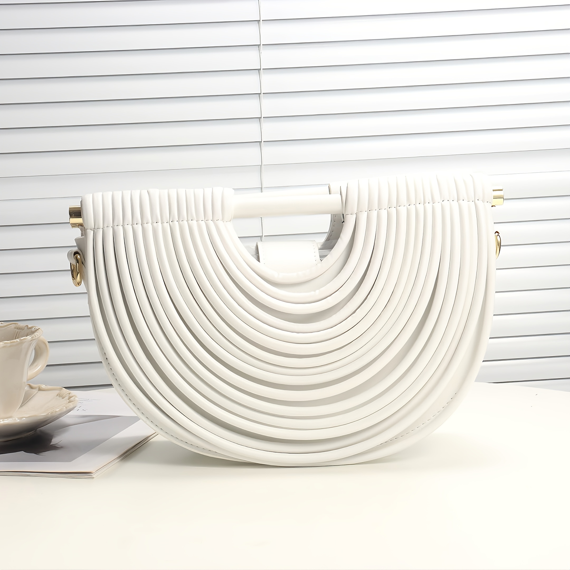 Luxury Women'S Large Capacity Party Handbag - Elegant PU Evening Clutch with Snap Closure, Adjustable Strap, Magnetic Closure, Polyester Lining, Striped Pattern, Perfect for Formal Events, Weddings, and Banquets - Exquisite Crossbody Bag for Daily Use and Wedding Accessories, Wedding Accessory | Elegant Clutch | Magnetic Closure Bag, Wedding Purse, Purse For Women, Handbag For Women, Wallet For Women