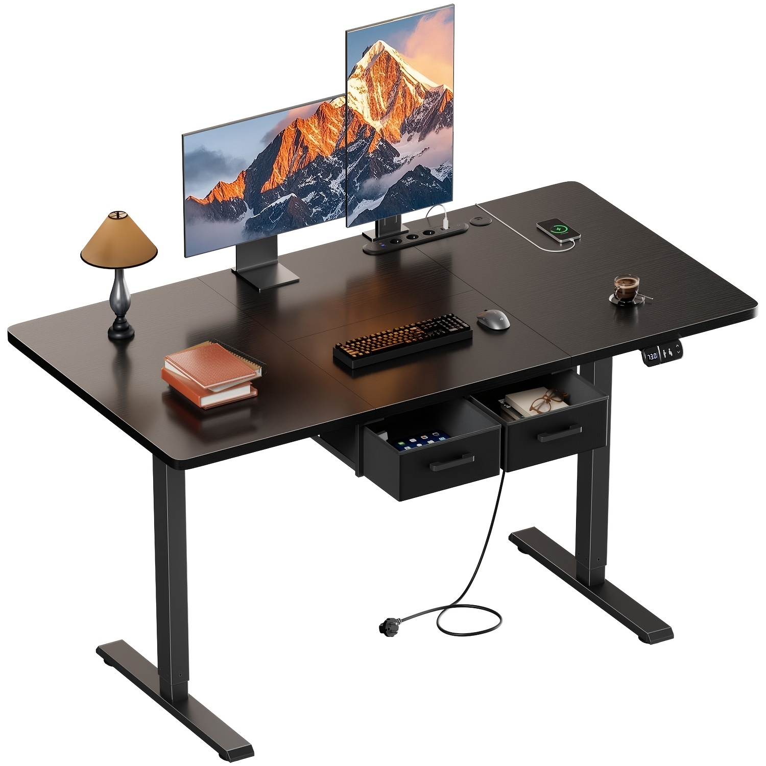 Extra-large Electric Height-adjustable Desk, Electric Standing Desk, Height Adjustable Computer Desk, Stand Up Gaming Office Table With , For , Adults