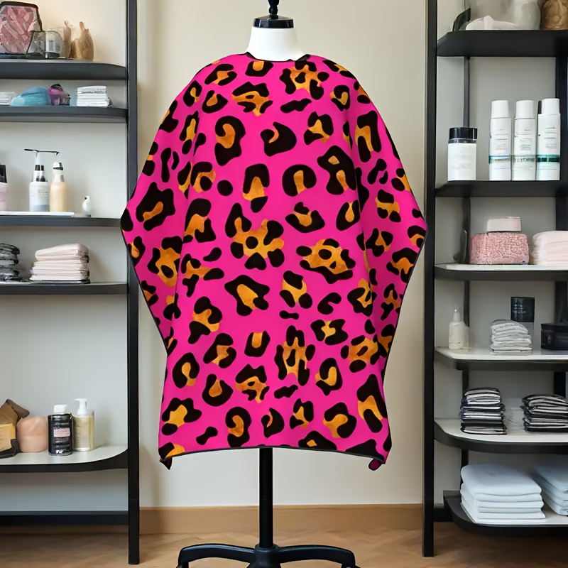 TEMU Hair Salon Cutting Apron, High-quality Colorful Hair Cloth, Stylish Pink Printed Cape, Specifically For Barber Shops