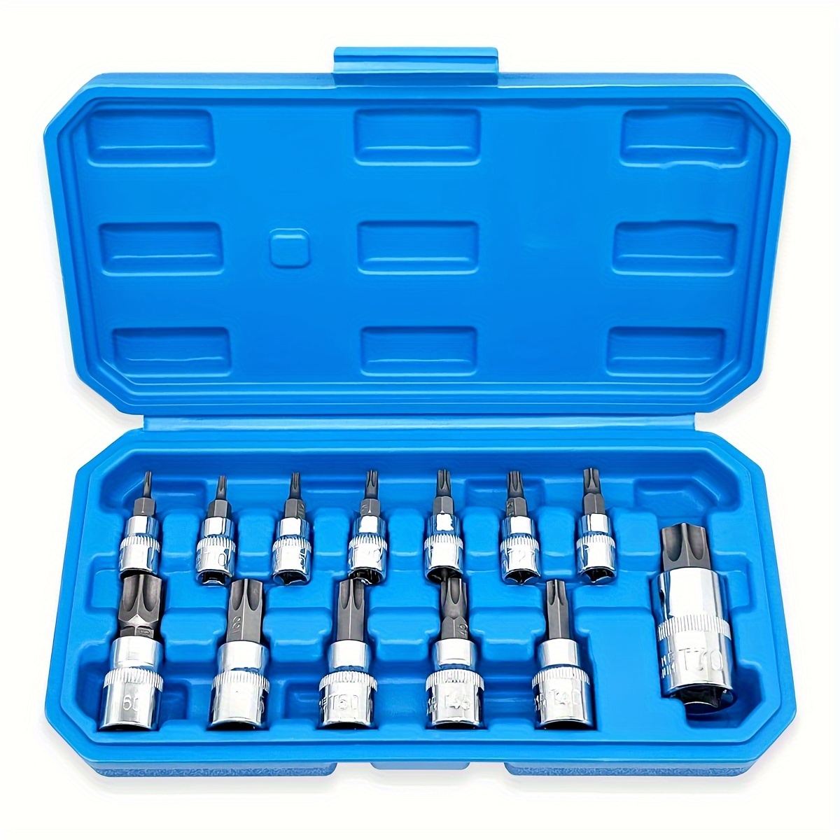 

13pcs Complete Torx And Hex Socket Set With Screwdriver And Bit Attachments - Includes T8-t70 Sizes For Versatile Use