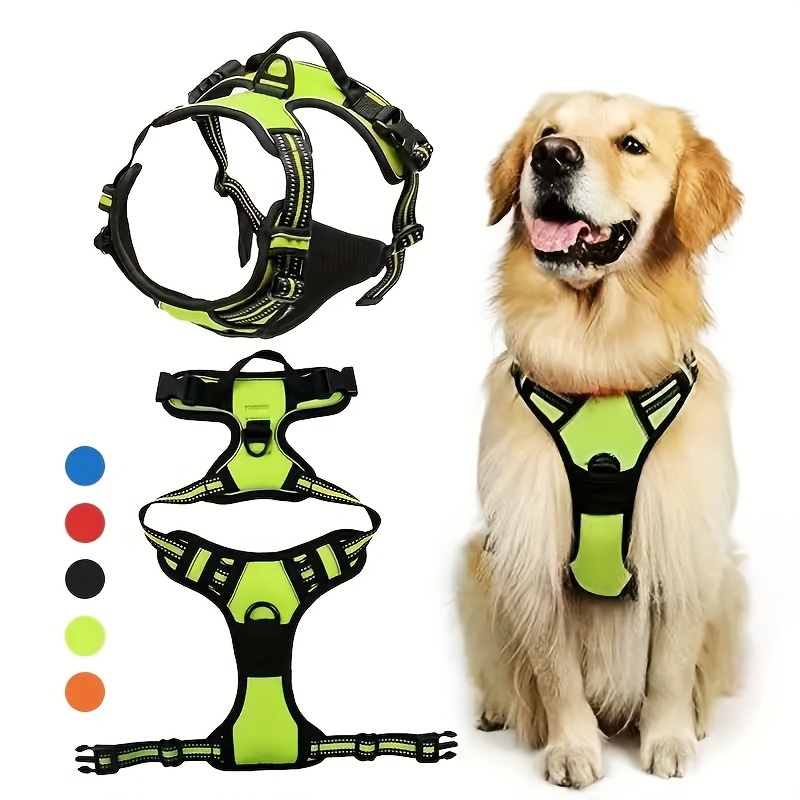 

Harnais Confortable Anti-Traction pour Chiens de Petites à Grandes Tailles - Gilet en Nylon Respirant et Ajustable pour l'Entraînement & la Promenade