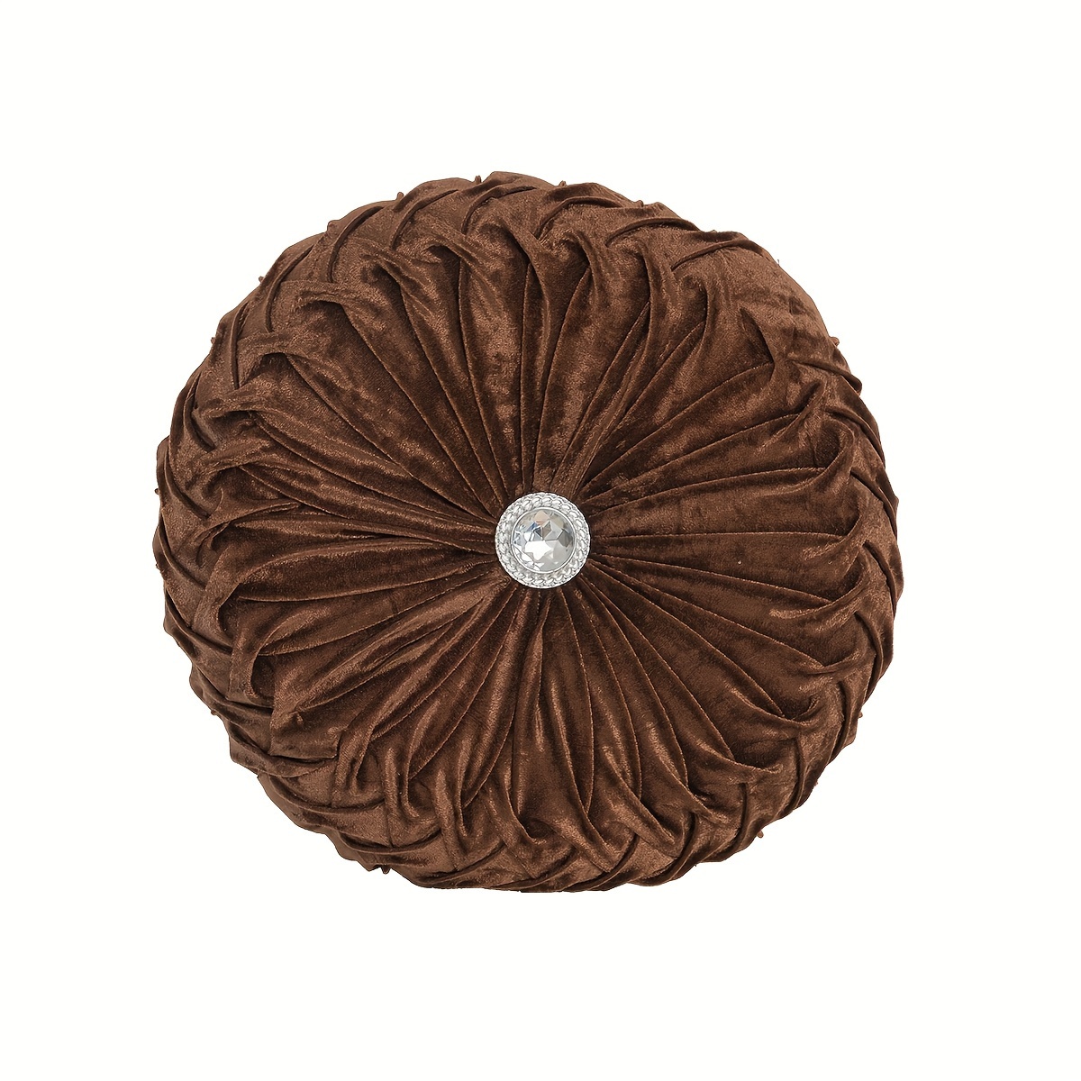 TEMU Luxury Velvet Pumpkin Cushion - Round Plush Pillow For Living Room, Office Decor | Comfortable Tatami Seat Design With Vibrant Dandelion Pattern