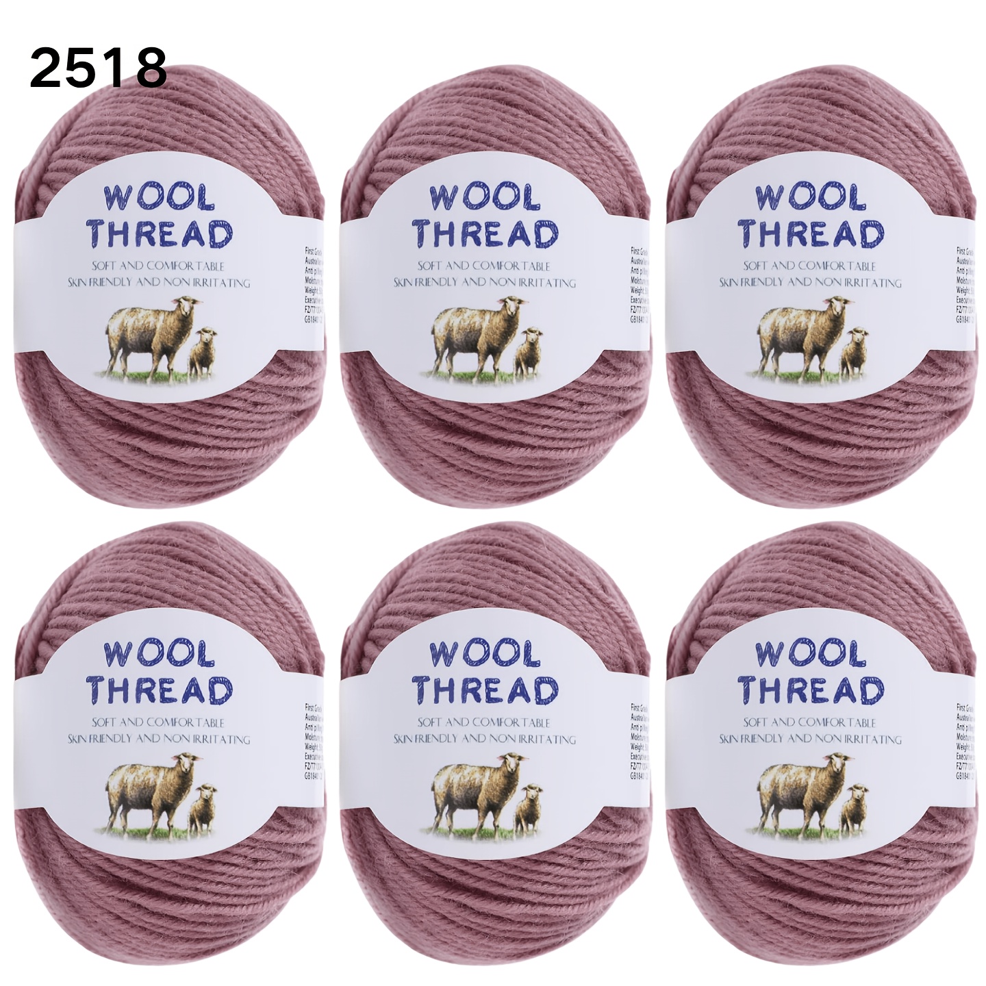 TEMU 6-pack Australian Wool Blend Yarn, Hand-knitting Hats, Bags, Sweaters, Coats, Blankets, Crafts, Home Goods, And More; 70% Australian Wool, 30%