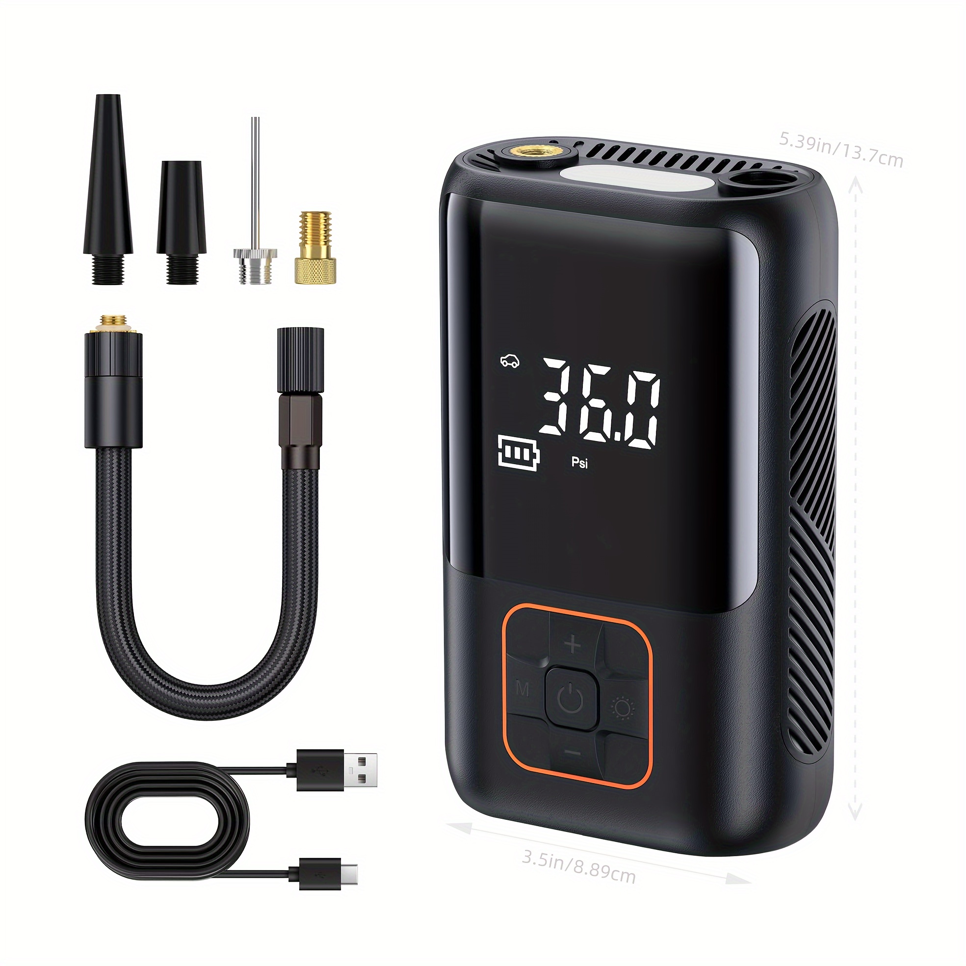 TEMU Tire Inflator Portable Air Compressor, 150psi Portable Air Pump For Car Tires With 25000mah Battery, 2x Faster Air Compressor With Digital