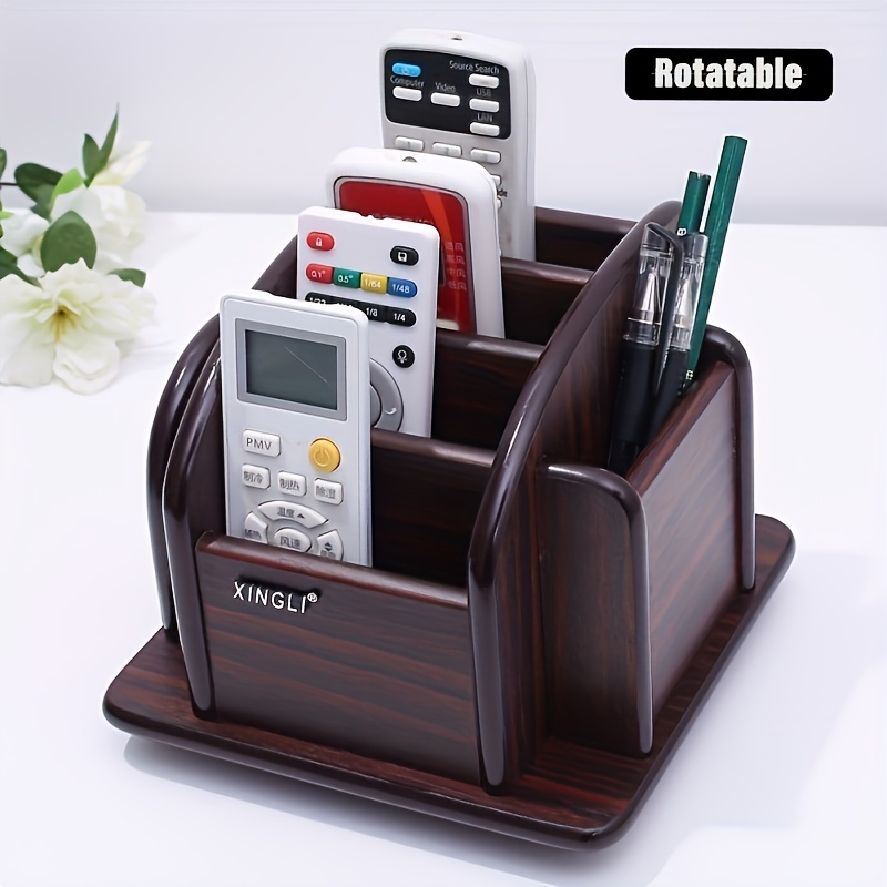 

Multi-functional 360-degree Rotatable Desktop Remote Control Storage Box Pencil Magazine Rack Suitable For Home Bedroom Office Holiday Gifts