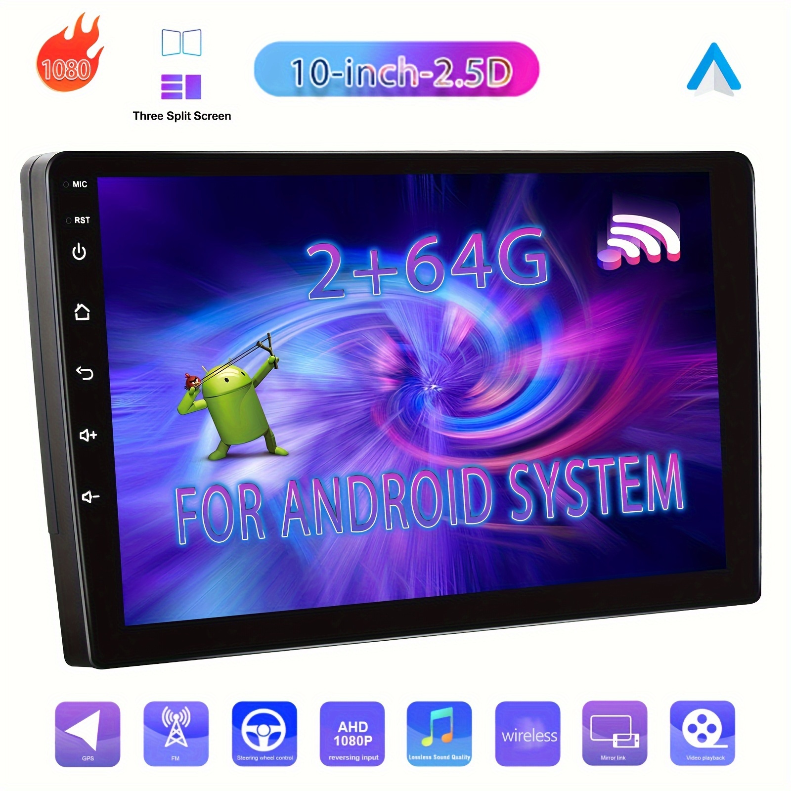 2+64GB】 Android Autoradio pour Fiat Panda 2013-2020 avec Carplay sans Fil  et Android Auto sans Fil, 6,2 écran Tactile Radio avec GPS WiFi BT RDS SWC  HiFi + Caméra de Recul et