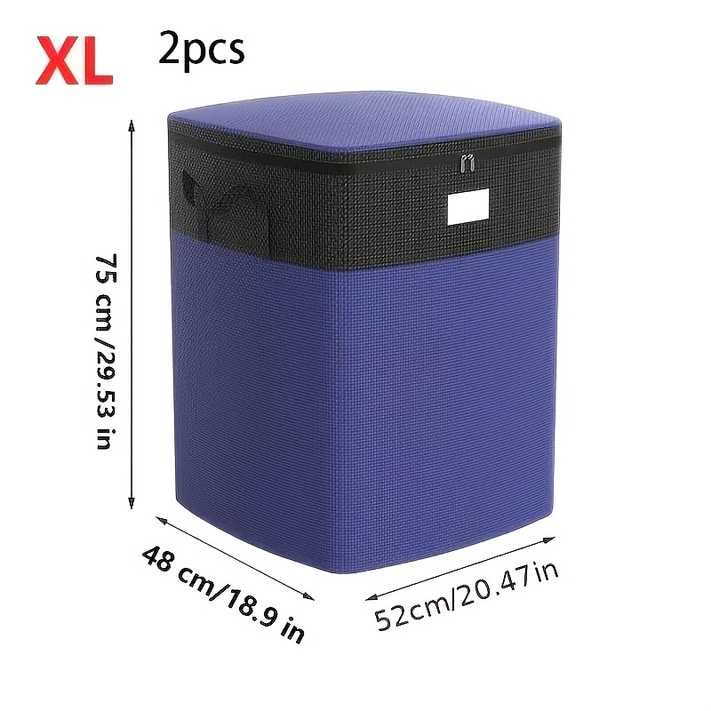 Image of 2pcs Heavy-duty Extra Large Moving Bags, Zippered Storage For Comforters, Pillows & Clothes - Durable Reusable Packing Bags For Moving & Home Organization, Perfect For Storing Clothes