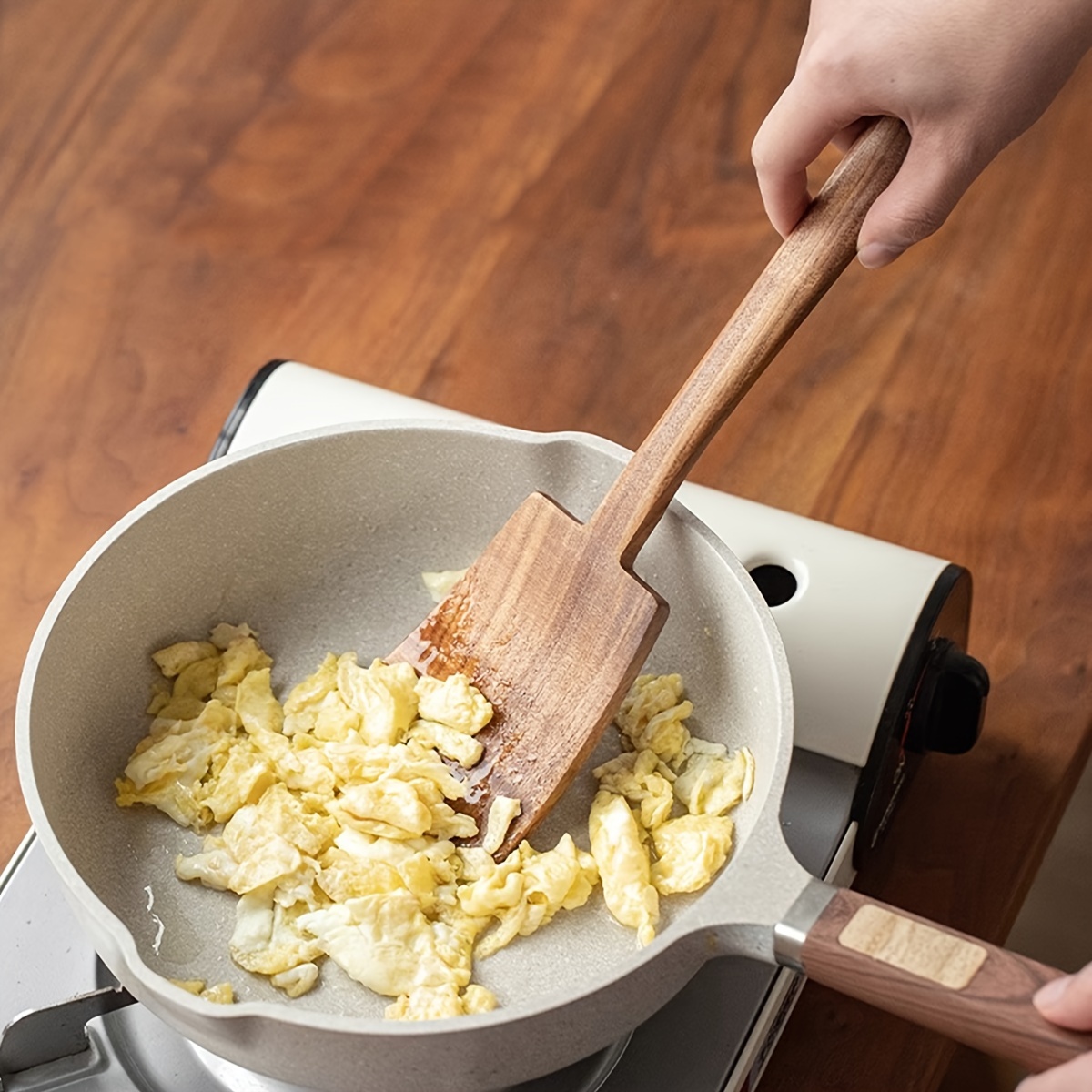 1pc Acacia Wood Spatula Non-Stick Pan Special Frying Wooden Spatula Household Kitchen Anti-Scalding High Temperature Resistant Solid Wood Thin Spatula