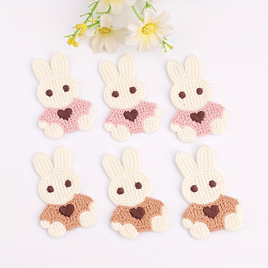 

Easter Bunny Heart Embroidered Patches 8/4pcs, Diy Handmade Iron-on Appliqué For Clothing Jacket Sweater Jeans Decoration Accessories