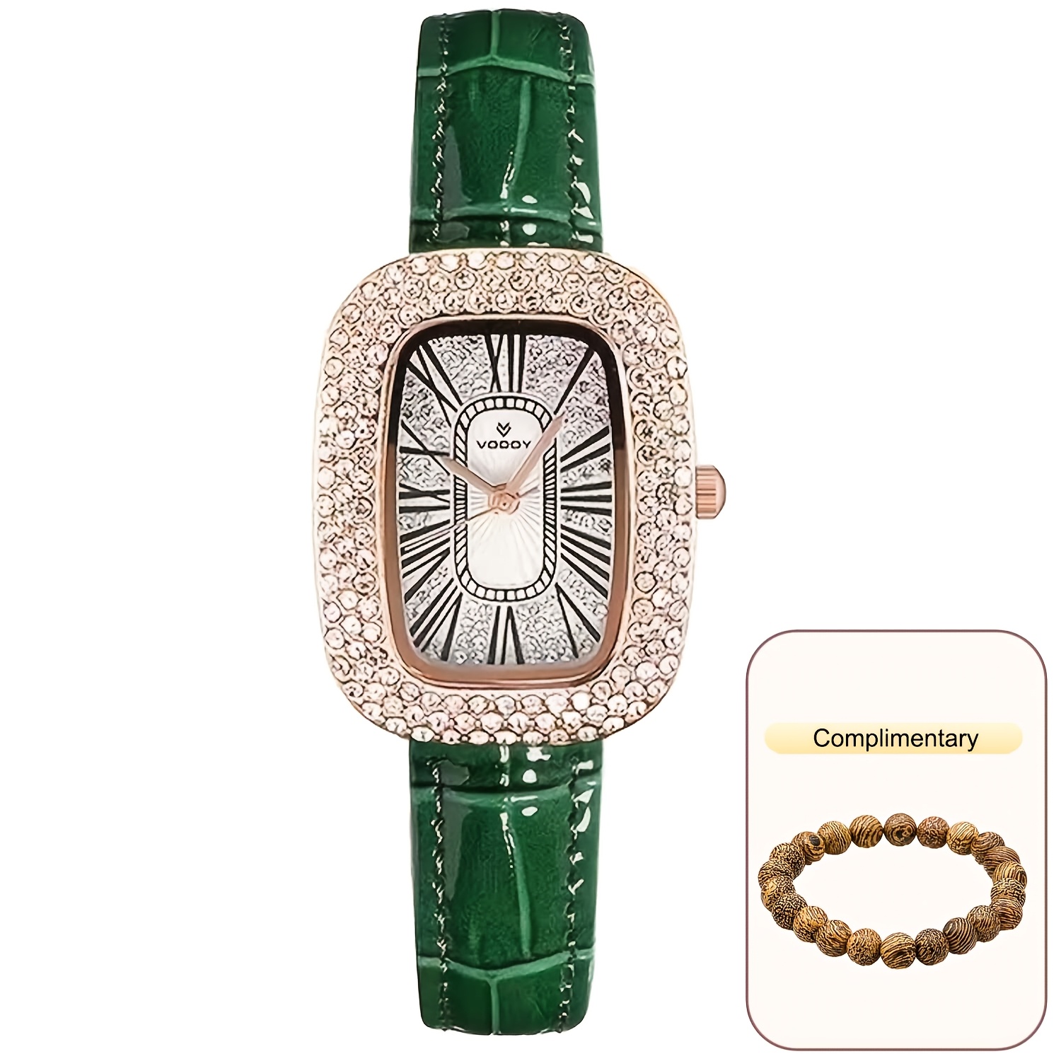 TEMU VODOY Montre Femme Haut de Gamme Aiguille Rectangulaire Montre Homme Bracelet, , Femme, Cadeau Homme, Design Rétro, Montre Élégante, Mouvement