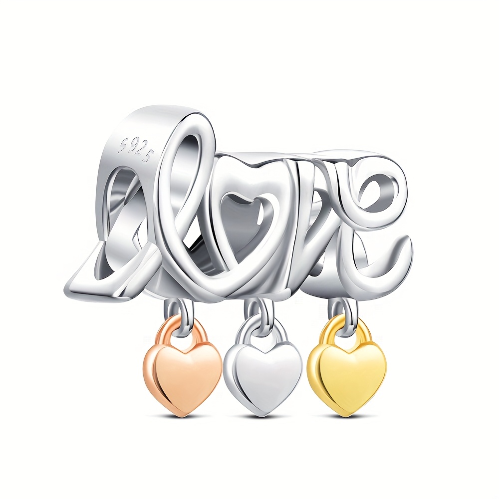 

1pc 925 Silvery Charms Valentine's Day Pendant For Women Original Bracelet Necklace Jewelry Making, Perfect Gift For For Anniversaries, Birthdays And Holidays