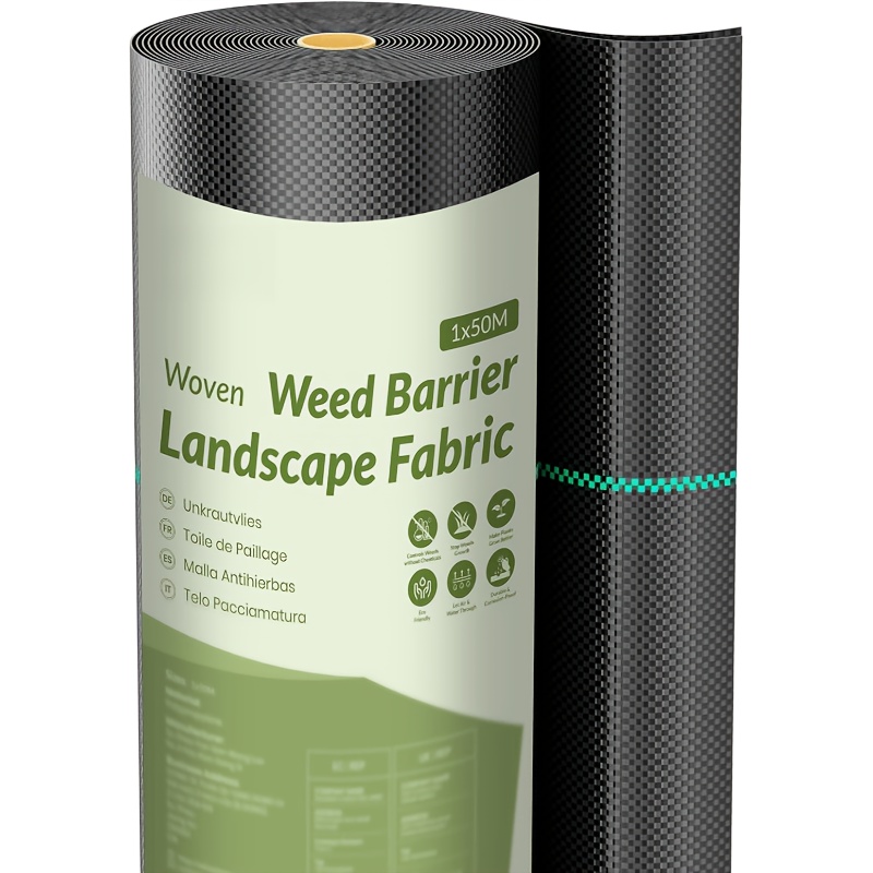 TEMU 1x50 - 100g/m簡, Tessuto per il Controllo delle Erbe Infestanti nell'Orto, Copertura del , Giardino, Tessuto Intrecciato Permeabile, Stabilizzato