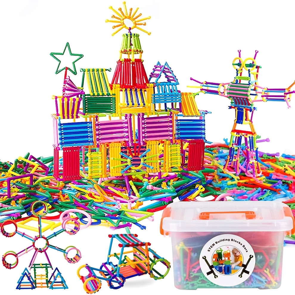 300pcs Toy Stick Building Block Set - Children's Intellectual Education Magic Wand Creative Toy Puzzle, Multi-Functional, Multi-Shape, Gift for Festivals, Halloween and Christmas for Kids, Random Color